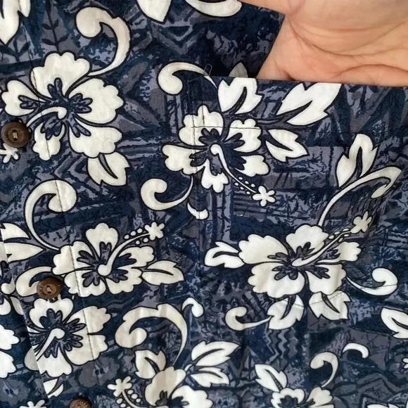 Markis Honolulu Hawaii Floral Print Button Up Hawaiian Shirt Mens Sz XL Pocket - Picture 7 of 7